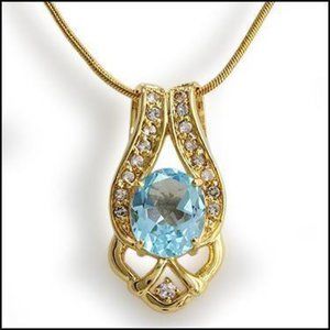 Woman's Topaz & Diamond Necklace